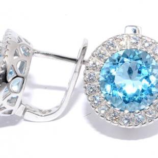 Серьги<br> 22VSESK00904-19-89, топаз, куб.цирконий