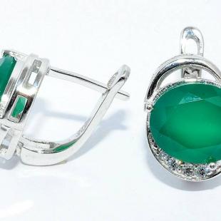 Серьги<br> 22VSFFA00361-19, агат, куб.цирконий