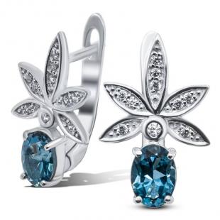 Серьги<br> 22VSFFA00694-19, топаз "london blue", куб.цирконий Серьги<br> 22VSFFA00694-19, топаз "london blue", куб.цирконий