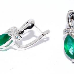 Серьги<br> 22VSFSK00462-19, агат, куб.цирконий