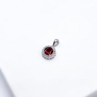 Серебряная подвеска<br></p><p>231554499, гранат, куб.цирконий
