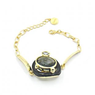 Браслет<br> 242381232GP-B, куб.цирконий, эмаль