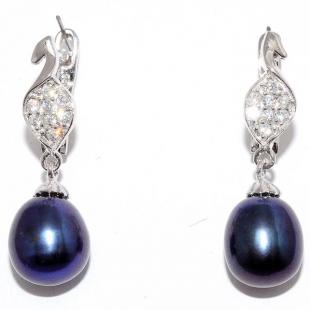 Серьги<br> 32QSIBB00657B-19-99, жемчуг (культ.), куб.цирконий