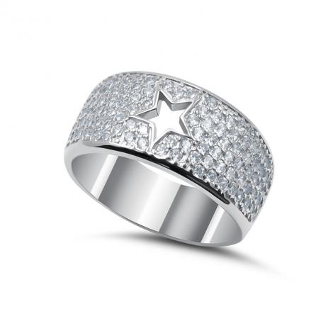 Серебряное кольцо, вставка: куб.цирконий, арт.:012022075, SilverWings, рис. 1