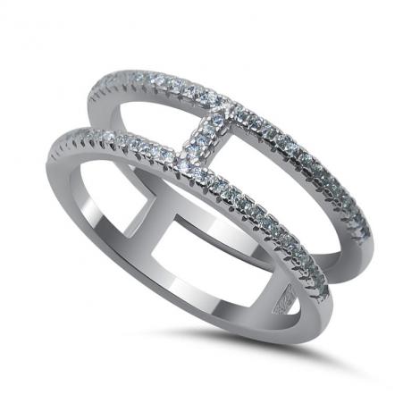 Серебряное кольцо, вставка: куб.цирконий, арт.:01202350a, SilverWings, рис. 1