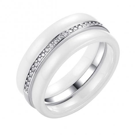 Кольцо, вставка: керамика, куб.цирконий, арт.:0120911426a, SilverWings, рис. 1