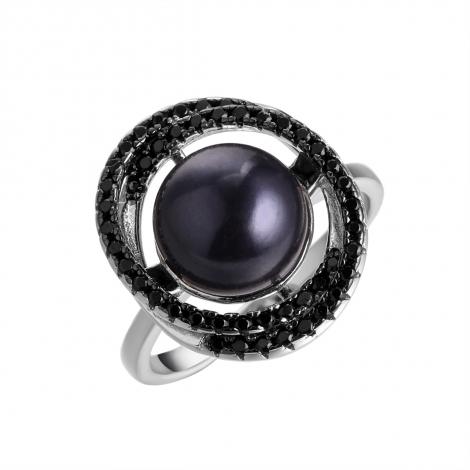 Кольцо, вставка: жемчуг (культ.), шпинель синт., арт.:0120911896b, SilverWings, рис. 1