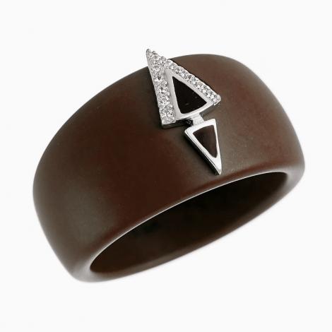 Кольцо, вставка: керамика матовая, куб.цирконий, эмаль, арт.:0120912157p-m, SilverWings, рис. 1