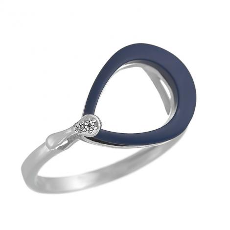 Кольцо, вставка: керамика матовая, куб.цирконий, арт.:0120912158c-m, SilverWings, рис. 1