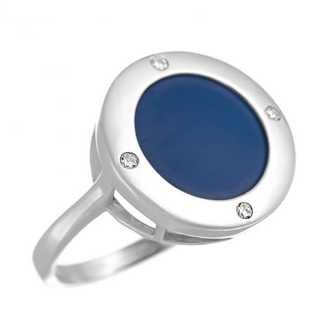 Кольцо, вставка: керамика матовая, куб.цирконий, арт.:0120912177c-m, SilverWings, рис. 1