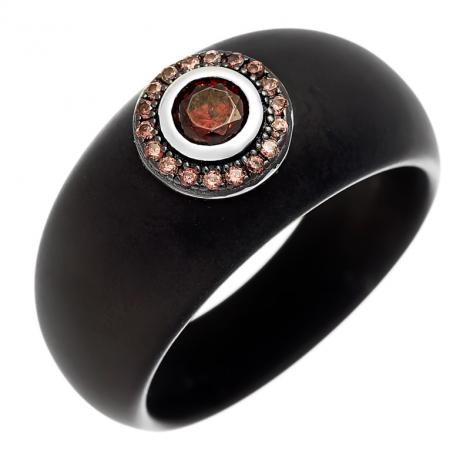 Кольцо, вставка: керамика матовая, куб.цирконий, арт.:0120912203ba-p, SilverWings, рис. 1