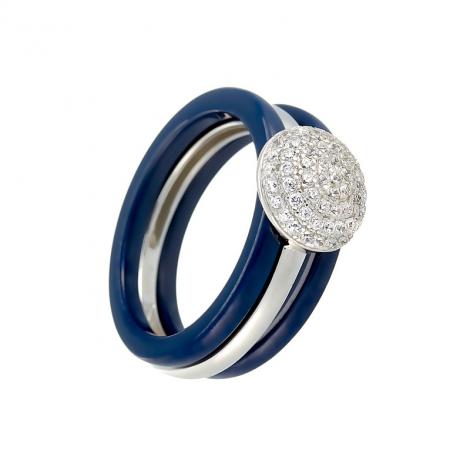 Кольцо, вставка: керамика, куб.цирконий, арт.:0120912264c, SilverWings, рис. 1