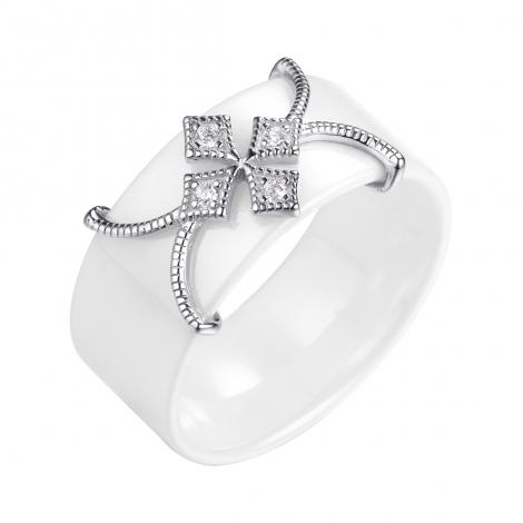 Кольцо, вставка: керамика, куб.цирконий, арт.:0120912359a, SilverWings, рис. 1