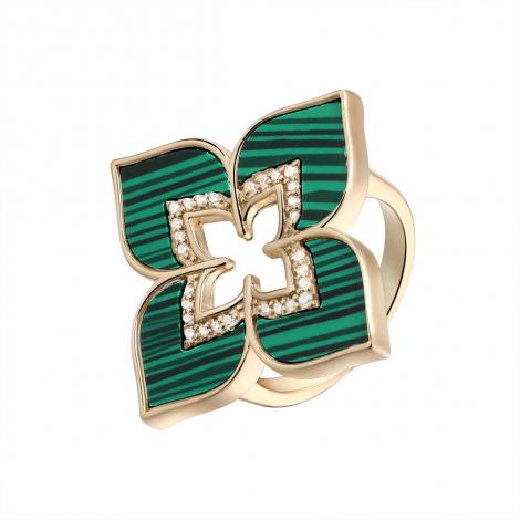 Кольцо, вставка: куб.цирконий, малахит и., арт.:0120914003gp-e, SilverWings, рис. 1