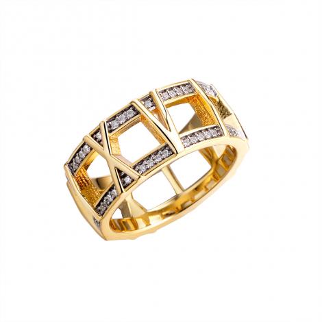 Кольцо, вставка: куб.цирконий, арт.:0120914007gp, SilverWings, рис. 1