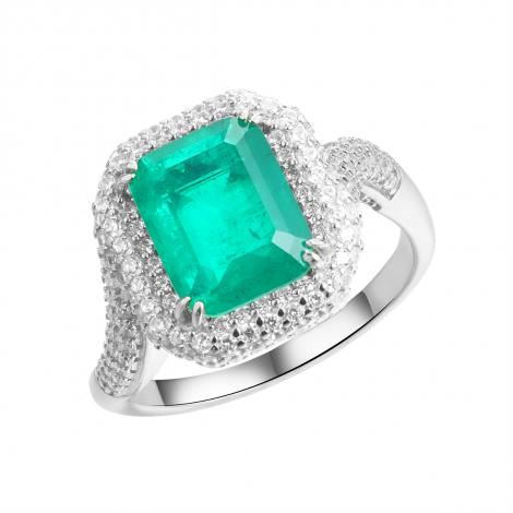 Кольцо, вставка: ситалл, куб.цирконий, арт.:0120915387e, SilverWings, рис. 1