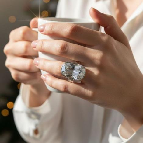 Кольцо, вставка: стекло ювелирное, арт.:012211392a, SilverWings, рис. 2