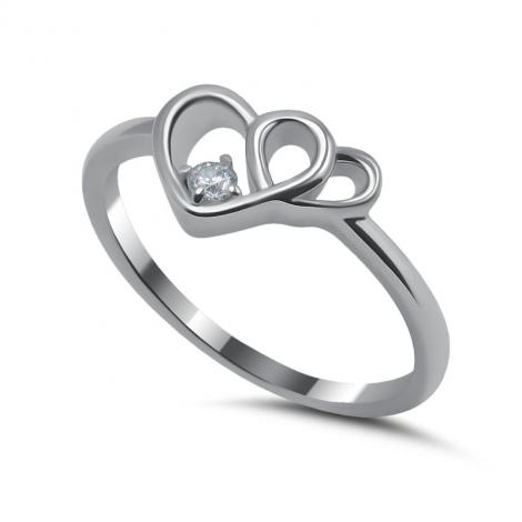 Серебряное кольцо, вставка: куб.цирконий, арт.:012231381a, SilverWings, рис. 1