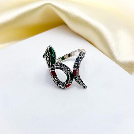 Кольцо, вставка: эмаль, марказит, арт.:0139370mix, SilverWings, рис. 1