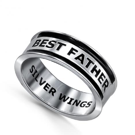 Серебряное кольцо, вставка: эмаль, арт.:01father-06, SilverWings, рис. 1
