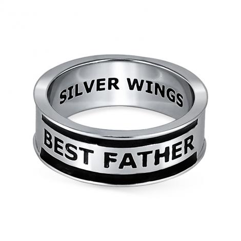 Серебряное кольцо, вставка: эмаль, арт.:01father-06, SilverWings, рис. 2