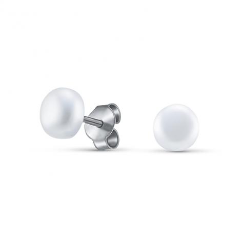 Серьги, вставка: жемчуг (культ.), арт.:02119287393a, SilverWings, рис. 1