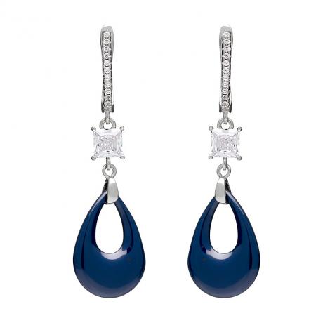 Серьги, вставка: керамика, куб.цирконий, арт.:0220911078c, SilverWings, рис. 1