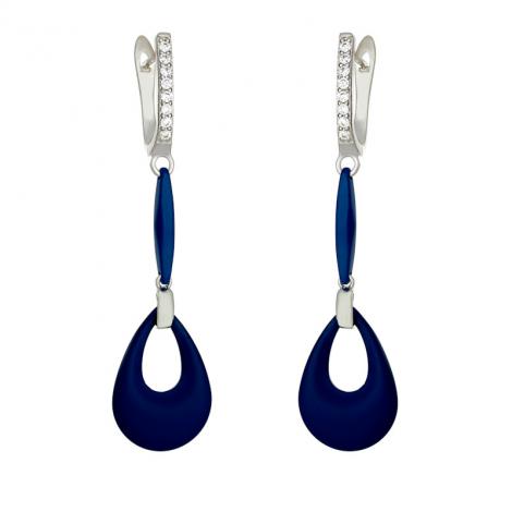 Серьги, вставка: керамика матовая, куб.цирконий, арт.:0220911108c-m, SilverWings, рис. 1