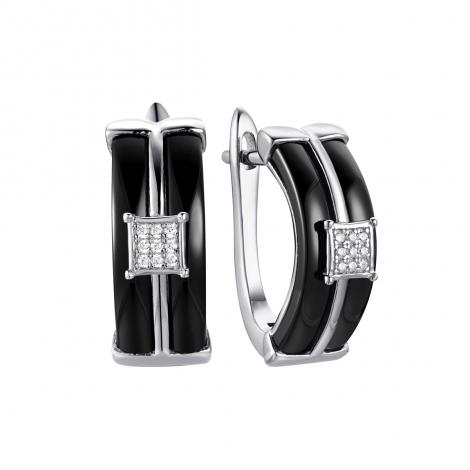 Серьги, вставка: керамика, куб.цирконий, арт.:0220911243ab, SilverWings, рис. 1