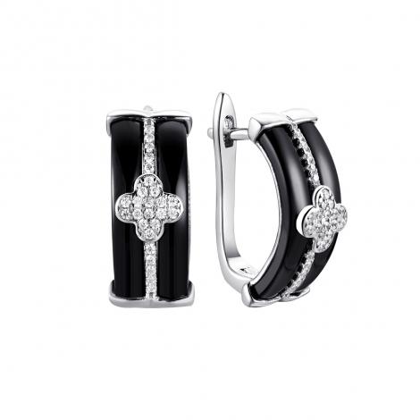Серьги, вставка: керамика, куб.цирконий, арт.:0220911245ab, SilverWings, рис. 1