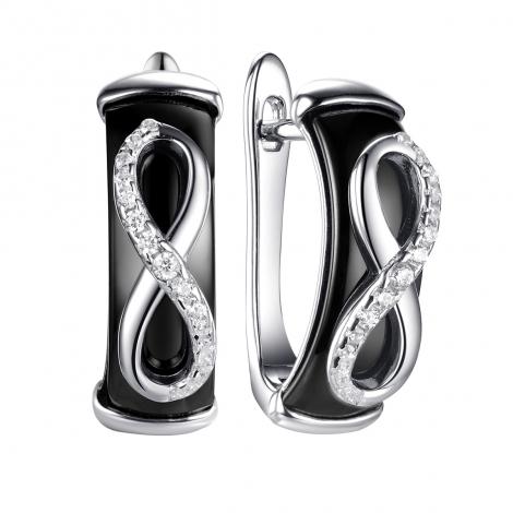 Серьги, вставка: керамика, куб.цирконий, арт.:0220911246ab, SilverWings, рис. 1