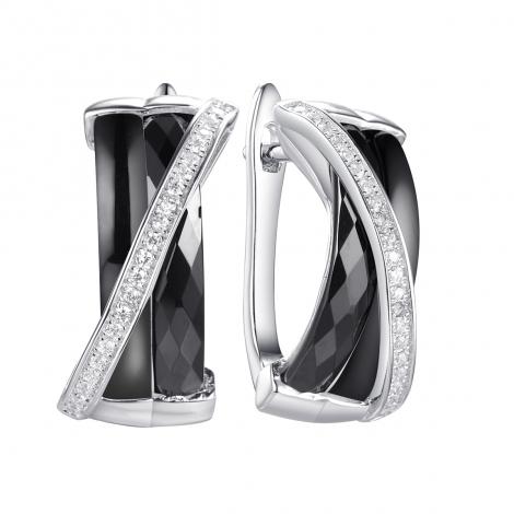 Серьги, вставка: керамика, куб.цирконий, арт.:0220911262ab, SilverWings, рис. 1