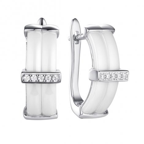 Серьги, вставка: керамика, куб.цирконий, арт.:0220911375a, SilverWings, рис. 1