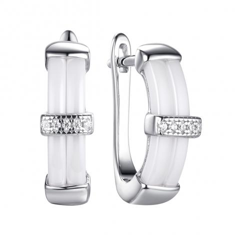 Серьги, вставка: керамика, куб.цирконий, арт.:0220911519a, SilverWings, рис. 1