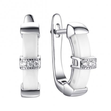 Серьги, вставка: керамика, куб.цирконий, арт.:0220911520a, SilverWings, рис. 1