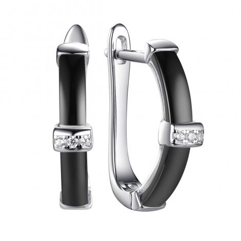 Серьги, вставка: керамика, куб.цирконий, арт.:0220911533ab, SilverWings, рис. 1