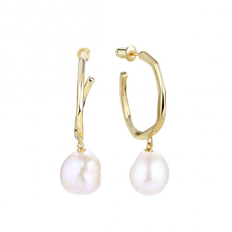 Серьги, вставка: жемчуг "барокко" (культ.), арт.:0220911539gp, SilverWings, рис. 1