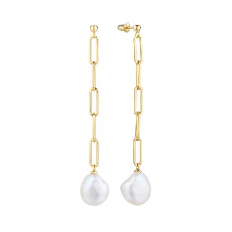 Серьги, вставка: жемчуг "барокко" (культ.), арт.:0220911549gp, SilverWings, рис. 1