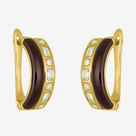 Серьги, вставка: керамика, куб.цирконий, арт.:0220911700gp-p, SilverWings, рис. 1