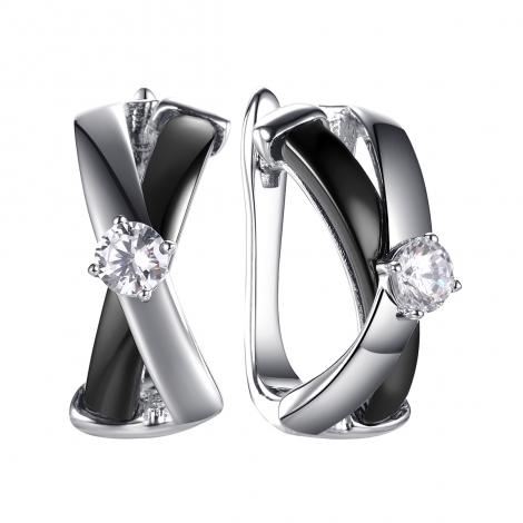 Серьги, вставка: керамика, куб.цирконий, арт.:0220911708ab, SilverWings, рис. 1