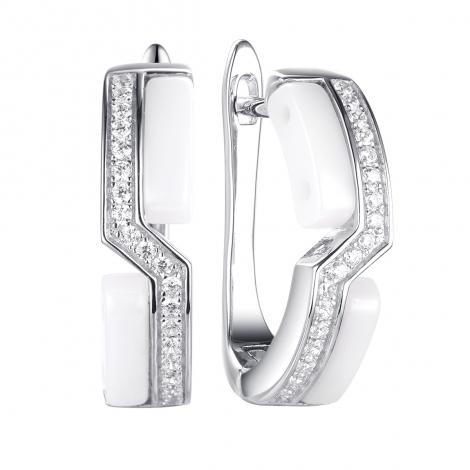 Серьги, вставка: керамика, куб.цирконий, арт.:0220911732a, SilverWings, рис. 1