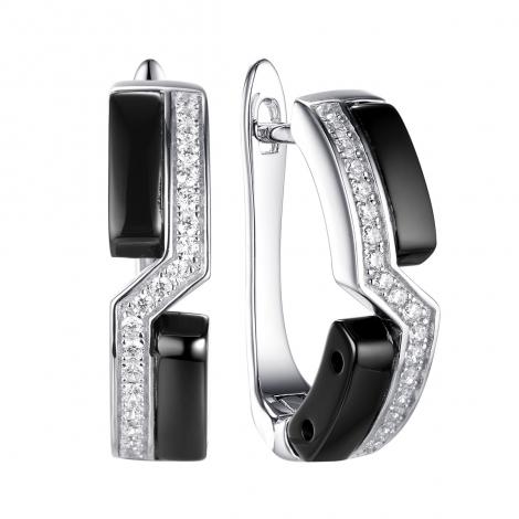 Серьги, вставка: керамика, куб.цирконий, арт.:0220911732ab, SilverWings, рис. 1