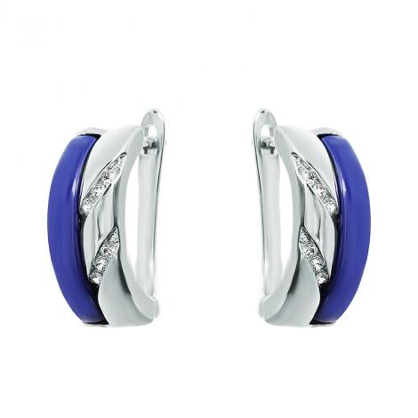 Серьги, вставка: керамика, куб.цирконий, арт.:0220911772ccf, SilverWings, рис. 1
