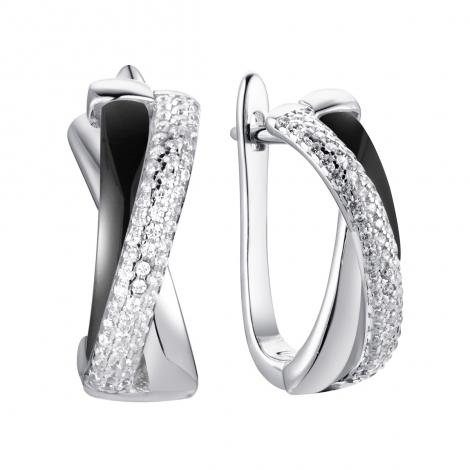 Серьги, вставка: керамика, куб.цирконий, арт.:0220911774ab, SilverWings, рис. 1