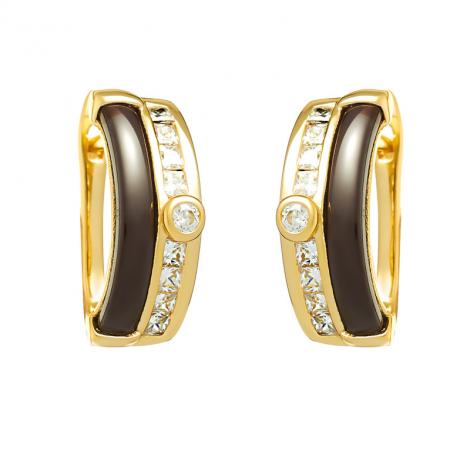 Серьги, вставка: керамика, куб.цирконий, арт.:0220911781gp-p, SilverWings, рис. 1