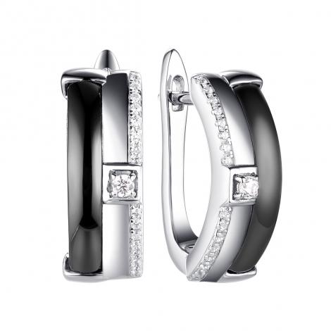 Серьги, вставка: керамика, куб.цирконий, арт.:0220911790ab, SilverWings, рис. 1