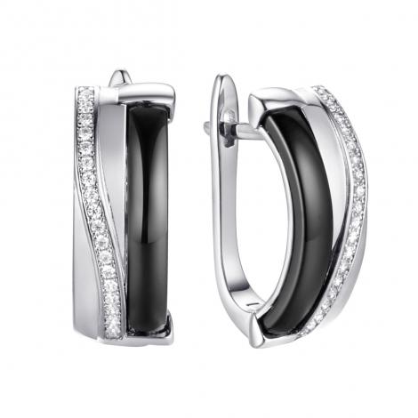 Серьги, вставка: керамика, куб.цирконий, арт.:0220911798ab, SilverWings, рис. 1