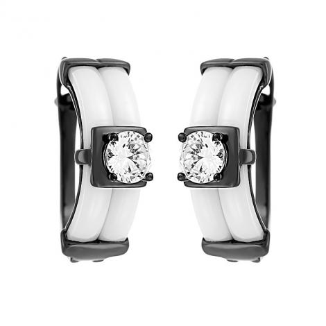 Серьги, вставка: керамика, куб.цирконий, арт.:0220911818a-b, SilverWings, рис. 1