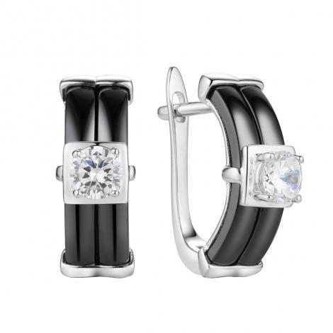 Серьги, вставка: керамика, куб.цирконий, арт.:0220911818ab, SilverWings, рис. 1