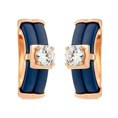 Серьги, вставка: керамика матовая, куб.цирконий, арт.:0220911818pgp-c-m, SilverWings, рис. 1